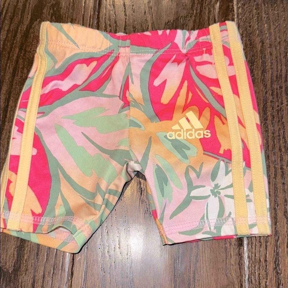 Adidas Kids' Tropical Print athletic Shorts size 3 months